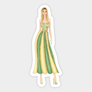 cute summer designed outfit Sticker